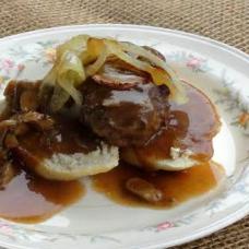 OPEN FACED HAMBURGER STEAK SANDWICH