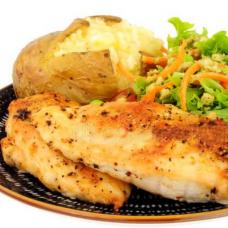 ROASTED CHICKEN BREAST AND BAKED POTATO