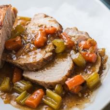 PORK ROAST DINNER w/ CARAMELIZED ONION GRAVY