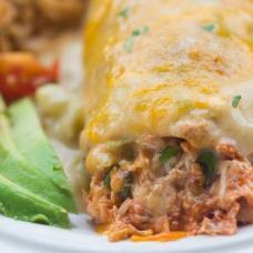 SMOTHERED GREEN CHILE CHICKEN BURRITOS