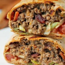 BACON BLEU CHEESE CHEESEBURGER SALAD WRAP